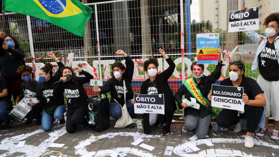 Protestas en Brasil para pedir la destitución del Presidente Jair Bolsonaro Protestas en Brasil para pedir la destitución del Presidente Jair Bolsonaro
