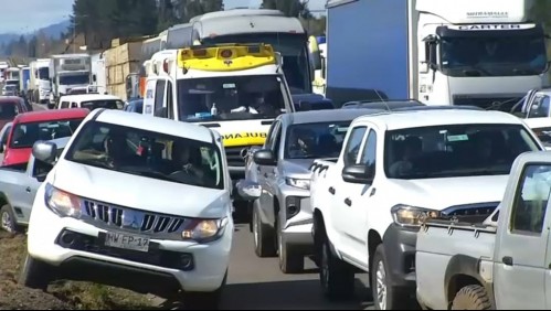 Camioneros detienen el tránsito en Ruta 5 Sur en quinto día de protesta por incremento de violencia en La Araucanía