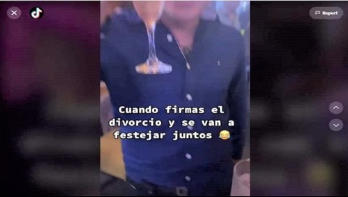 Pareja firma el divorcio, lo celebran juntos en un bar y el video se hace viral:  '¡Al fin me liberé!'