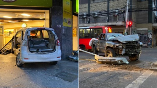 Intento de encerrona terminó con un vehículo impactando a una panadería en Santiago
