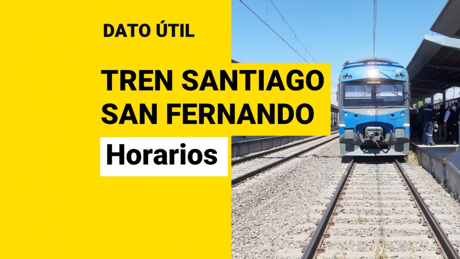 Tren Santiago-San Fernando: ¿Cuáles son los horarios del nuevo recorrido? Tren Santiago-San Fernando: ¿Cuáles son los horarios del nuevo recorrido?