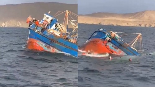 '¡Tírense!': Video muestra hundimiento de embarcación y rescate de su tripulación en Caldera
