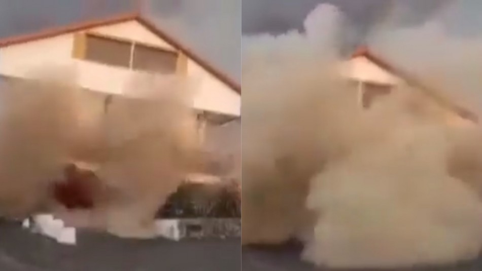 casa-de-derrumba-por-lava-del-volcan-cumbre-vieja Video muestra impactante derrumbe de una casa por la lava del volcán Cumbre Vieja