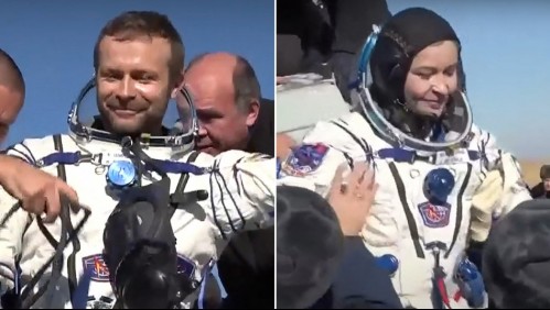 Regresan a la Tierra cineastas rusos que grabaron la primera película en el espacio