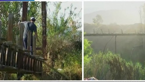 Vecinos de Colina denuncian que arriesgan su vida cruzando un improvisado puente: al menos una persona ha muerto