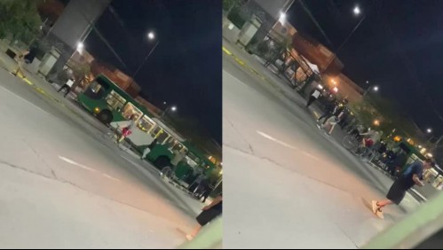 Roban bus del Transantiago y derriban reja perimetral de un mall de Quilicura