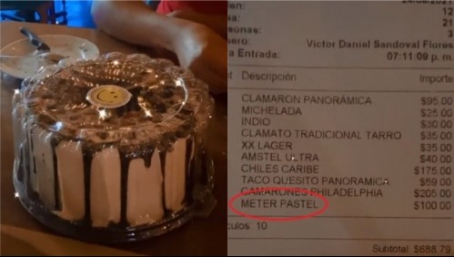 'Quedamos como estúpidos': amigos llevan pastel para celebrar cumpleaños y restaurante les cobra por guardarlo