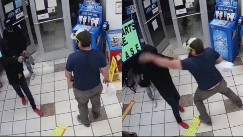 Video muestra la rápida reacción de exinfante de marina que detuvo violento robo en una tienda