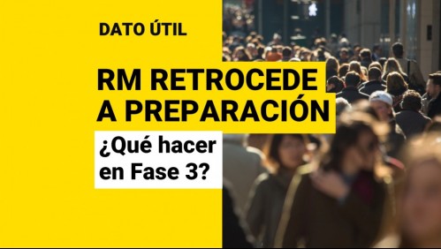 Región Metropolitana retrocede a Preparación: ¿Qué puedo hacer en Fase 3?