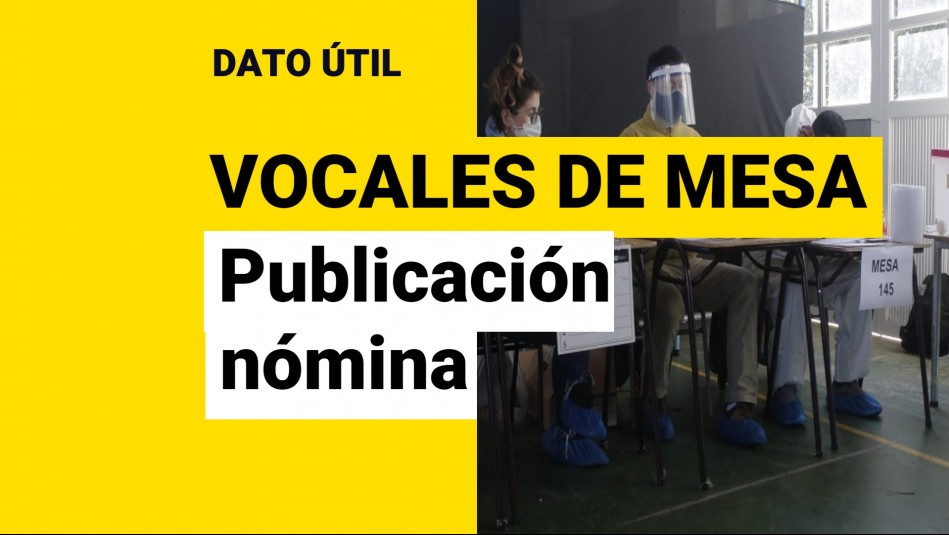 Vocales de mesa: ¿Cuándo se publica la nómina para las elecciones de noviembre? Vocales de mesa: ¿Cuándo se publica la nómina para las elecciones de noviembre?
