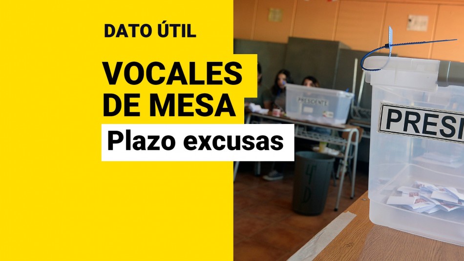 Vocales de mesa: Este es el plazo que tienes para excusarte Vocales de mesa: Este es el plazo que tienes para excusarte