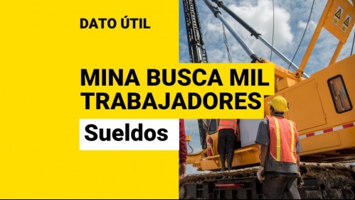Minera busca a mil trabajadores: ¿Quiénes pueden recibir un sueldo de hasta $1,8 millones?