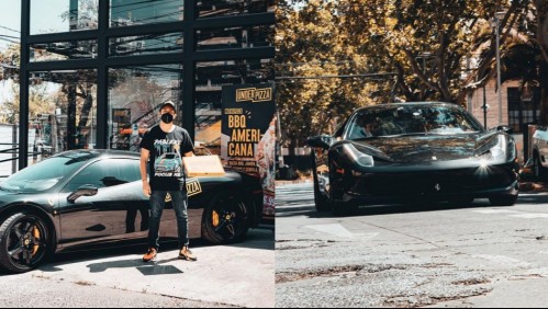 ¡Recibieron su pizza en un Ferrari!: Conocido youtuber realizó delivery en auto de alta gama y sorprendió a clientes