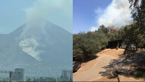 Bomberos combate incendio en ladera del cerro Manquehue ante peligro de propagación a viviendas