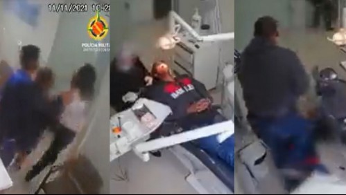 Ladrones entran a robar armados con cuchillos en un consultorio dental y un paciente los somete: el video se viralizó