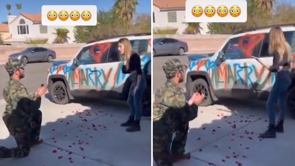 Pinta el vehículo de su novia para pedirle matrimonio y ella lo rechaza: 