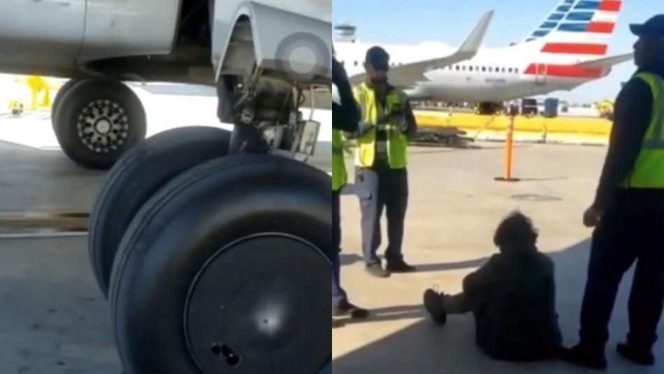 Migrante viajó a otro país escondido en el tren de aterrizaje de un avión