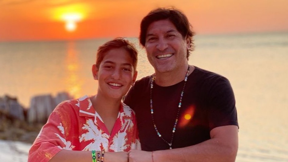 Iván Zamorano y su hijo
