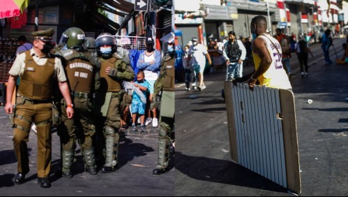 El tenso momento vivido en Barrio Meiggs por operativo de Carabineros para despejar calles bloqueadas