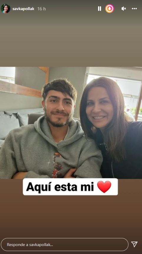 Savka Pollak y su hijo