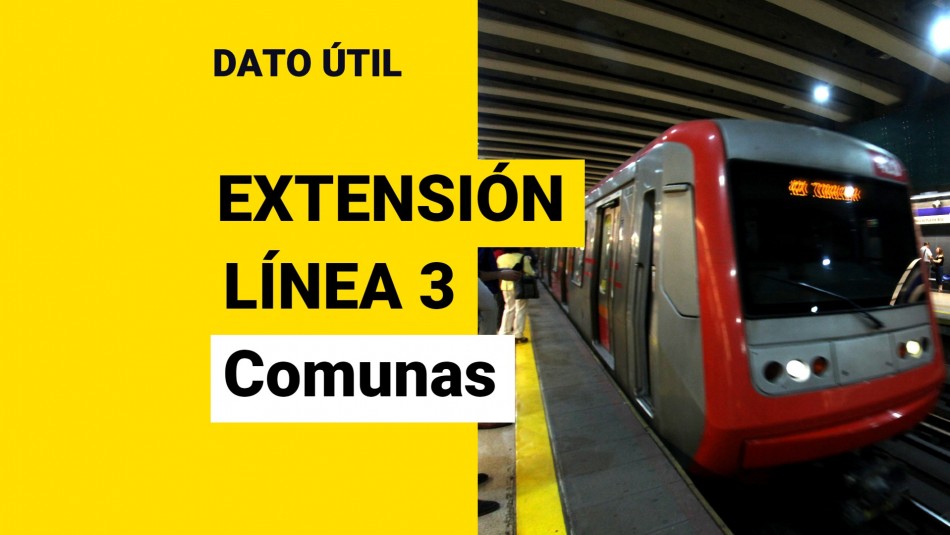 Extensión de la Línea 3 del Metro de Santiago: ¿Por cuáles comunas pasará?