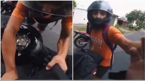 [VIDEO] 'Frena o te mato': Motociclista graba momento exacto en que sufre violento robo