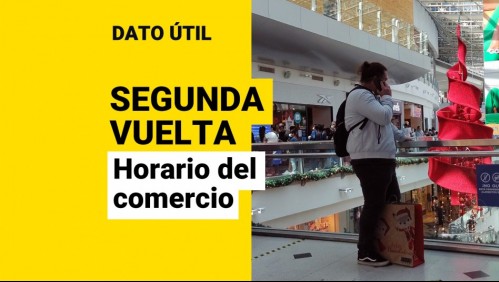 Segunda vuelta: ¿Cuál es el horario del comercio durante este fin de semana?