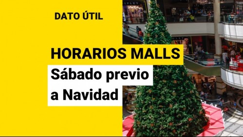 Último sábado previo a Navidad: ¿Cuáles son los horarios de funcionamiento de los malls?