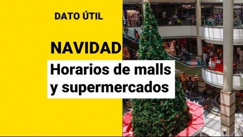 Funcionamiento del comercio en semana de Navidad: ¿Cuáles son los horarios de los malls y supermercados este jueves?