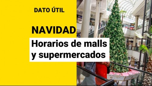 Funcionamiento del comercio en semana de Navidad: ¿Cuáles son los horarios de los malls y supermercados?