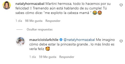 Comentario de Nataly Hormazábal y el 