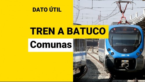 Tren Santiago-Batuco: ¿Por cuáles comunas pasará?