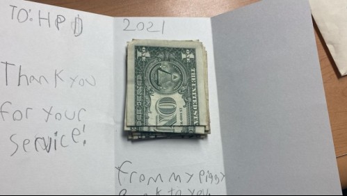 En vísperas de Navidad: Niño le envía sus ahorros a la policía para 'darle las gracias por su servicio'