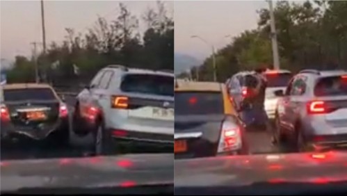 Video muestra altercado entre dos conductores por la Autopista Vespucio Sur que termina en agresiones