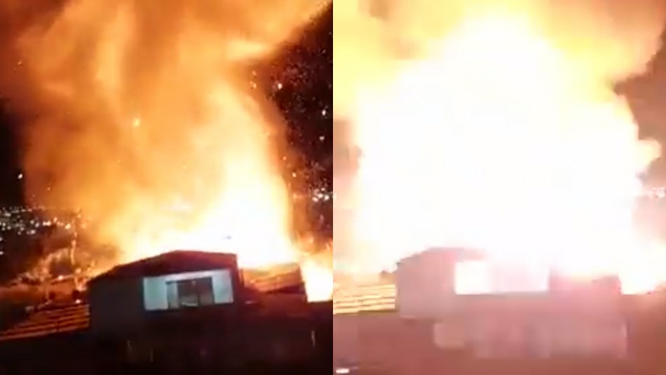 Incendio en dos casas de Arica terminó en explosión y con bomberos lesionados