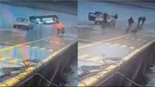Video muestra la caída de un bus al mar en la ciudad de Calbuco