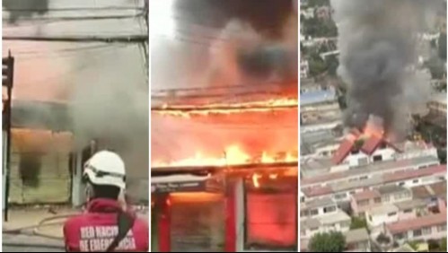 Incendio estructural se registró en Viña del Mar: Afectó a varios locales comerciales