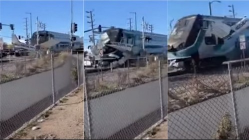 Piloto estrella su avioneta en unas vías férreas y es rescatado segundos antes de ser impactado por un tren