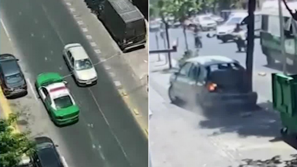 Conductora manejó en reversa por varias cuadras en Santiago: Impactó cinco vehículos y una patrulla de Carabineros Conductora manejó en reversa por varias cuadras en Santiago: Impactó cinco vehículos y una patrulla de Carabineros