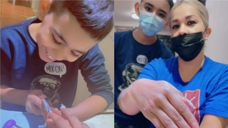 nino-pone-unas-acrilicas-para-ayudar-a-costear-la-operacion-de-su-hermano La historia del niño que pone uñas acrílicas para ayudar a costear la operación de su hermano con cáncer