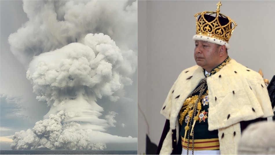 Rey de Tonga fue evacuado por tsunami que azotó las costas de su país tras erupción volcánica