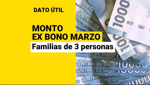 Ex Bono Marzo: ¿Qué monto reciben las familias de tres personas?