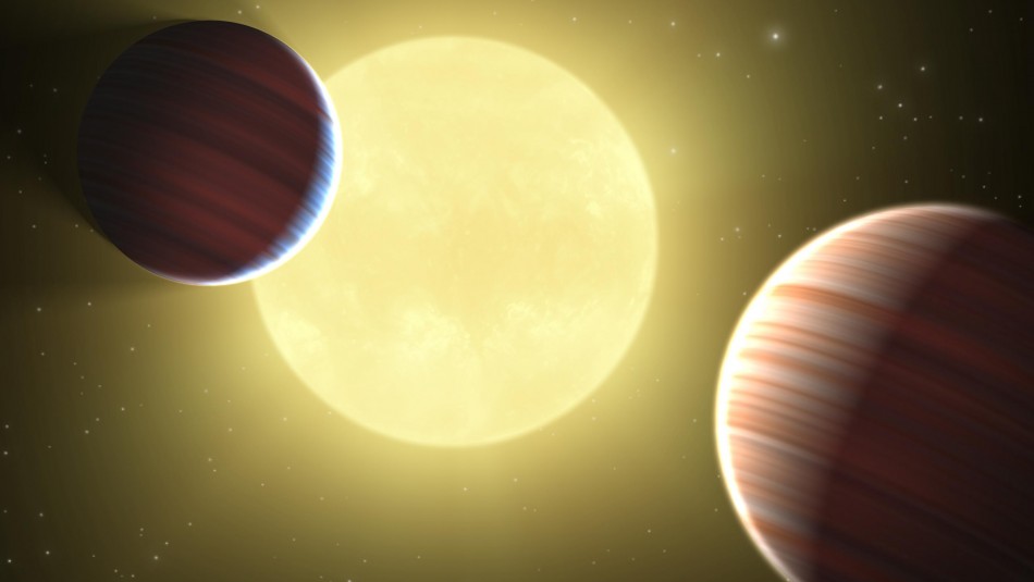 Ilustración de dos planetas del tamaño de Saturno descubiertos por la misión Kepler de la NASA