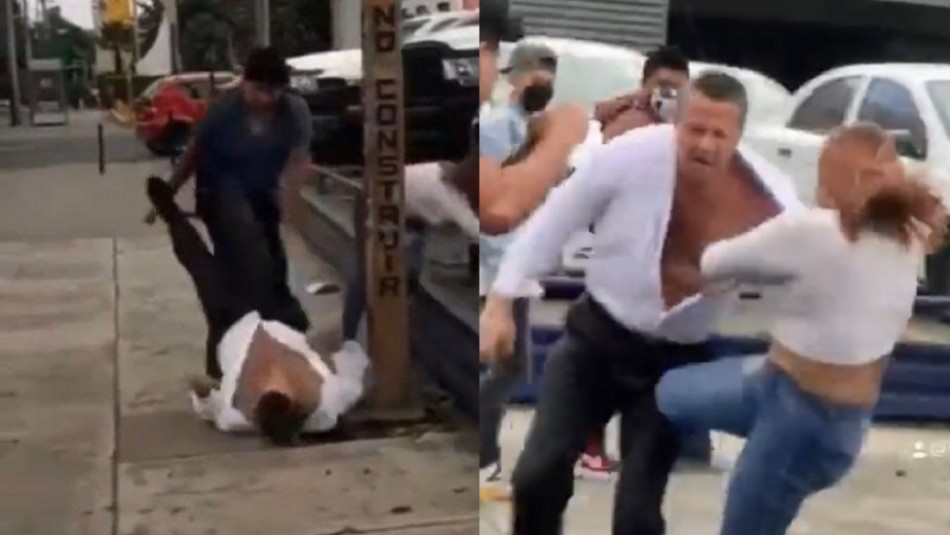 Famoso actor mexicano se pelea con una pareja en la calle: Lo derriban y le dan patadas en el suelo
