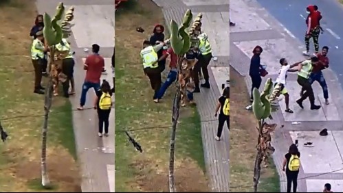 Nuevo video muestra la agresión a Carabineros en playa de Iquique y detención de sujetos
