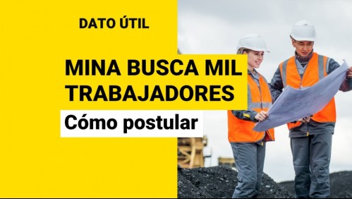 Mina ofrece sueldos de hasta $1,8 millones: Conoce cómo postular