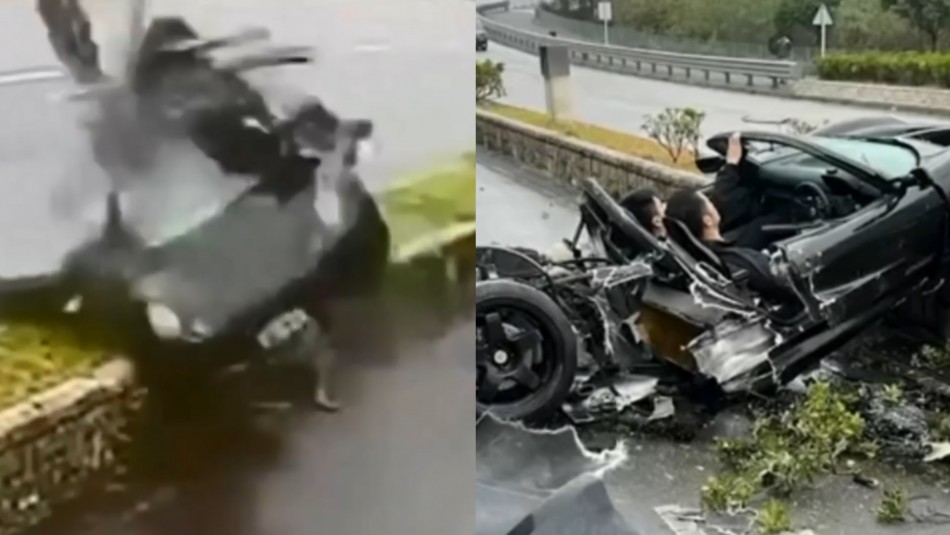 video-capta-impactante-choque-de-un-auto-deportivo Video capta impactante choque de un auto deportivo: se partió en dos y los ocupantes lograron sobrevivir