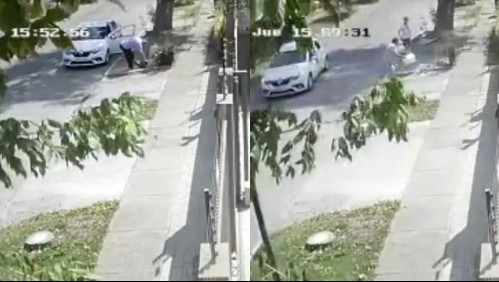 ¿Pirómano en La Reina?: Cámaras captan a hombre quemando basura en la calle, escapa y luego vuelve solo para mirar