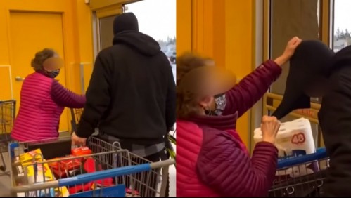 Video muestra a adulta mayor enfrentando a un ladrón y evitando que robara mercadería en un supermercado