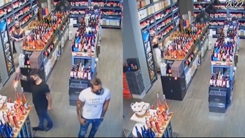 El botín era un frasco de pepinos: pareja se baja de un auto de alta gama y roba un minimarket